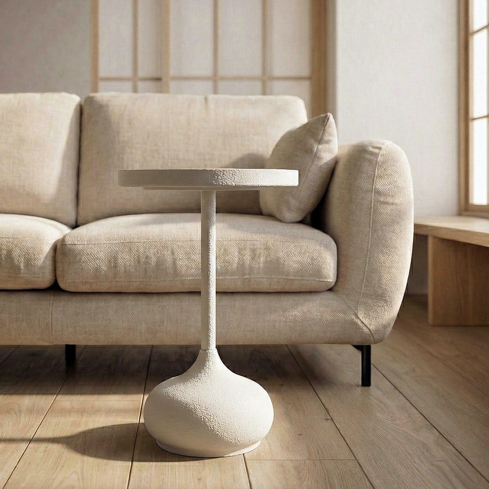 Petit Table Blanc Métal Ixia 40 cm