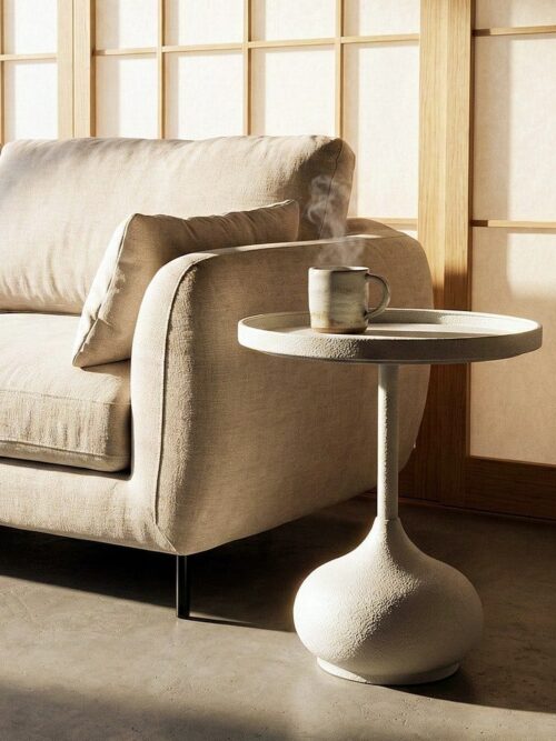Table d'Appoint Blanc Ixia 45cm