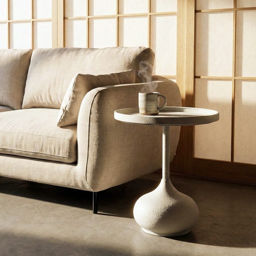 Petit Table Blanc Métal Ixia 45 cm