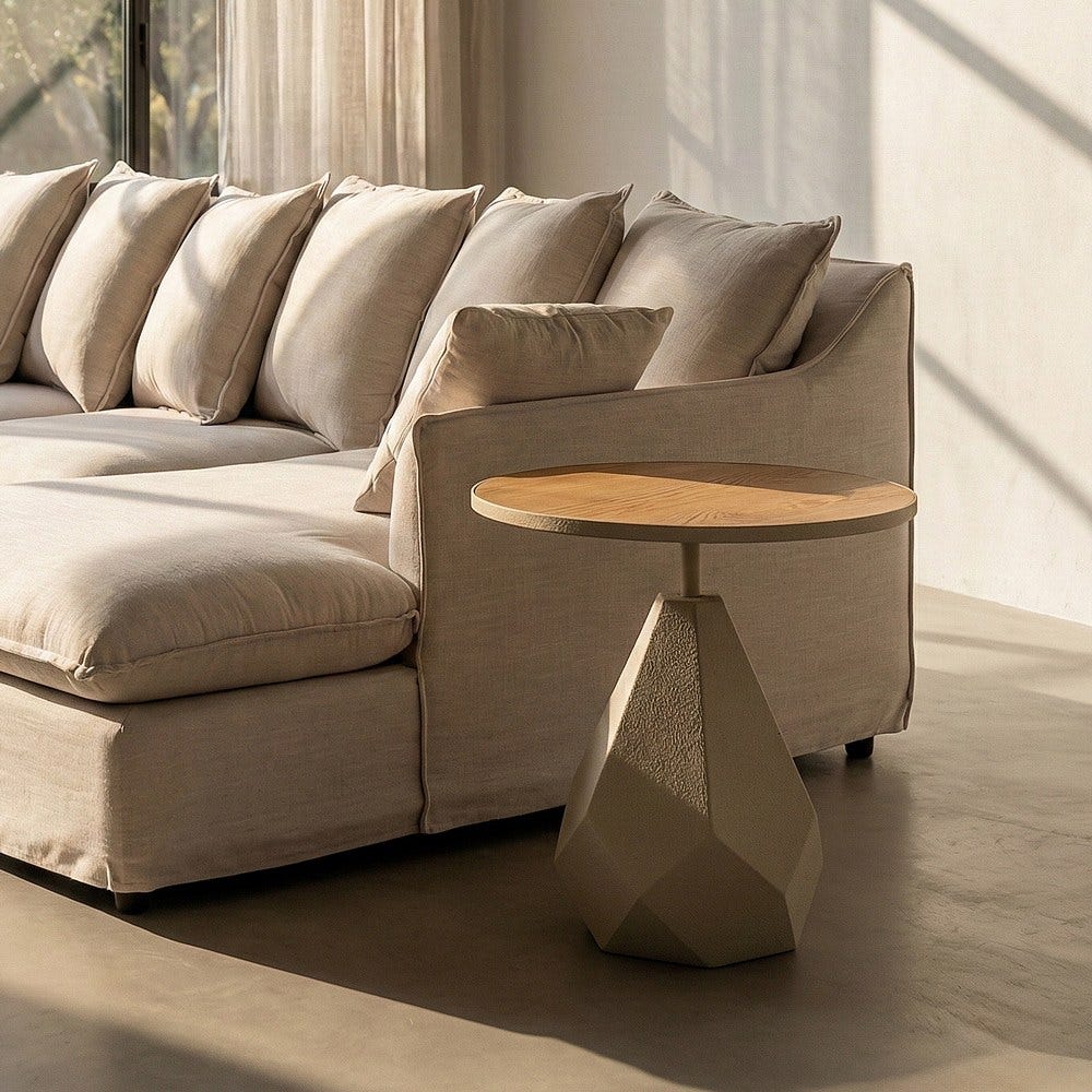 Petit Table Crème Métal Ixia 50 cm