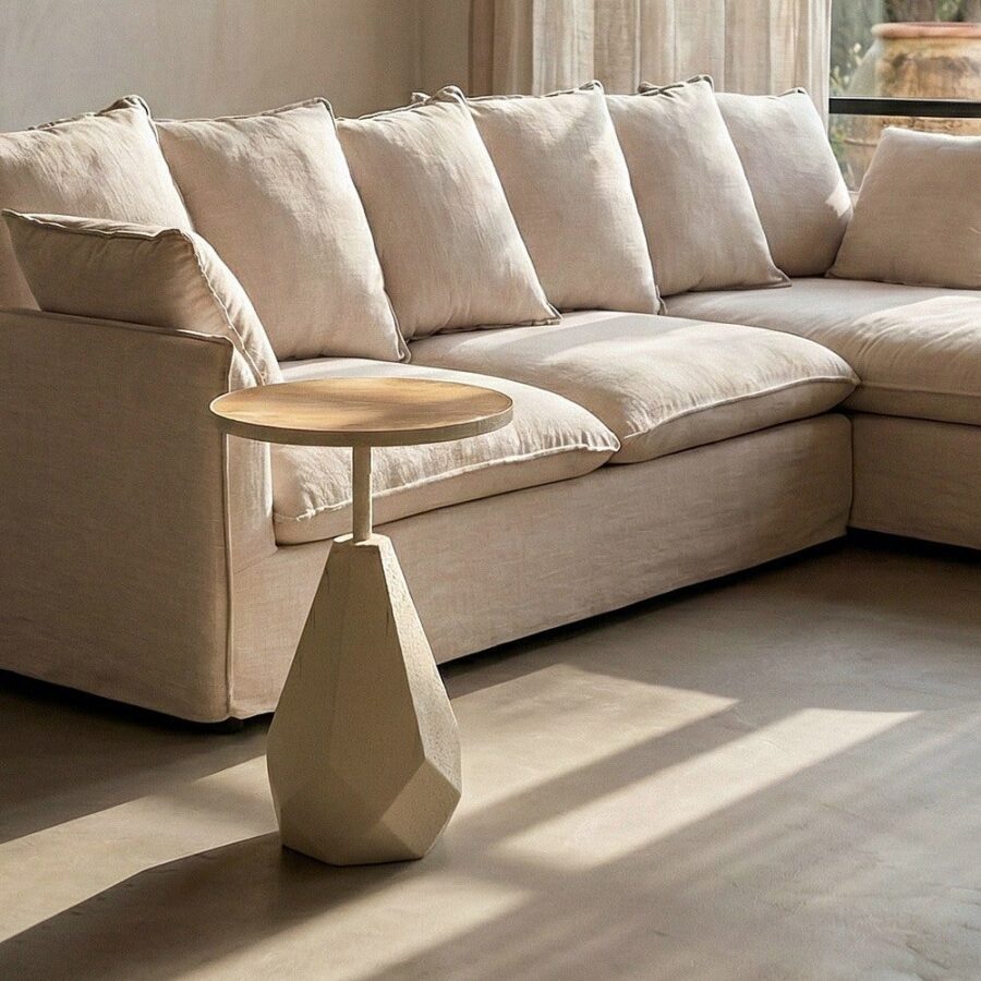 Petit Table Crème Métal Ixia 45 cm