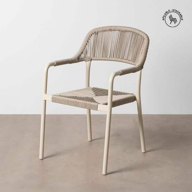 Chaise Empilable Aluminium-Rotin Pe Ixia 57 cm