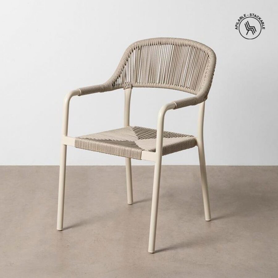 Chaise Empilable Aluminium-Rotin Pe Ixia 57 cm