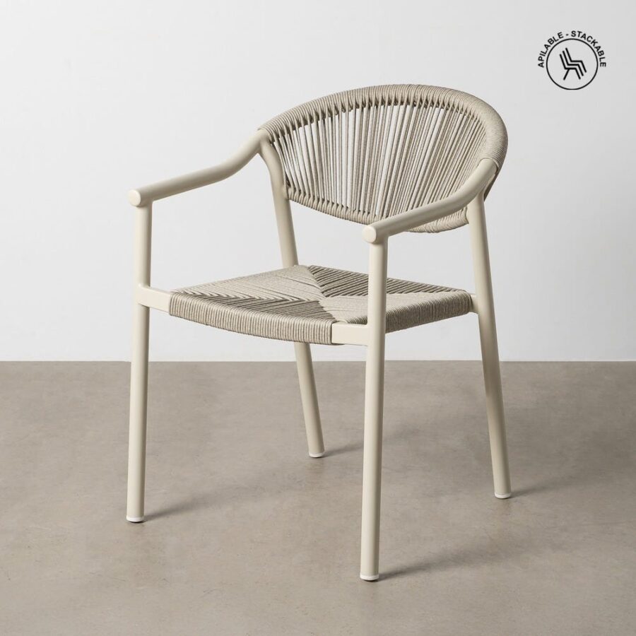 Chaise Empilable Aluminium-Rotin Pe 56,50 X 62,50 X 80,5 Ixia