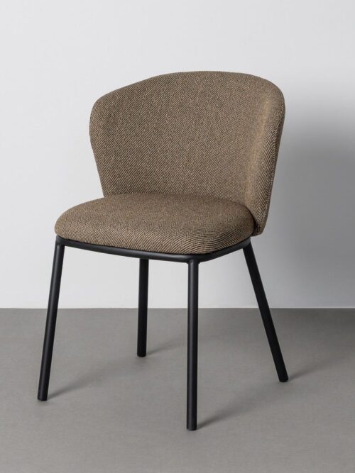 Chaise Marron Tissu-Métal Ixia