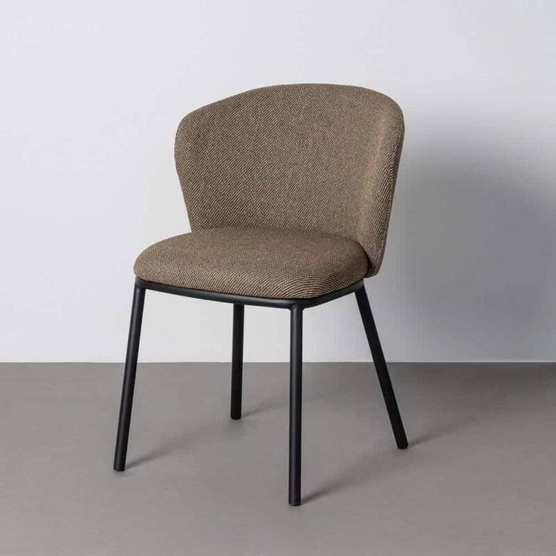 Lot de 2 : Chaise Marron Tissu-Métal Ixia