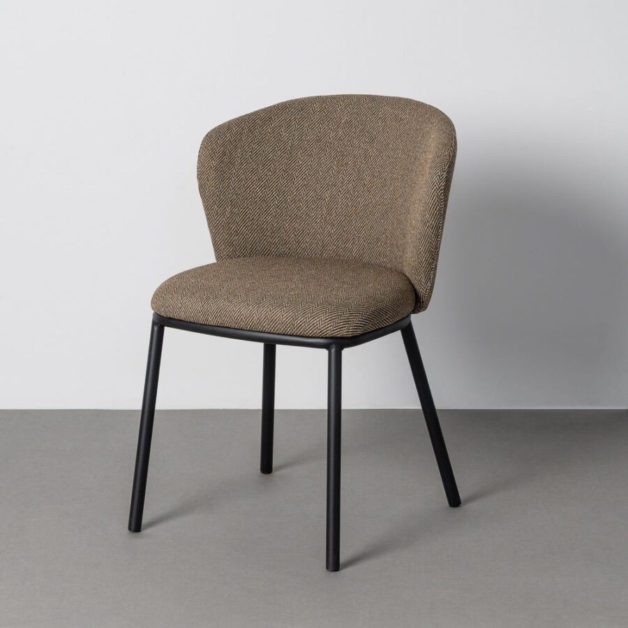 Chaise Marron Tissu-Métal Ixia