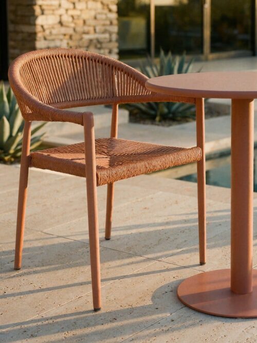 Chaise Empilable Aluminium-Rotin Pe Ixia 56 cm