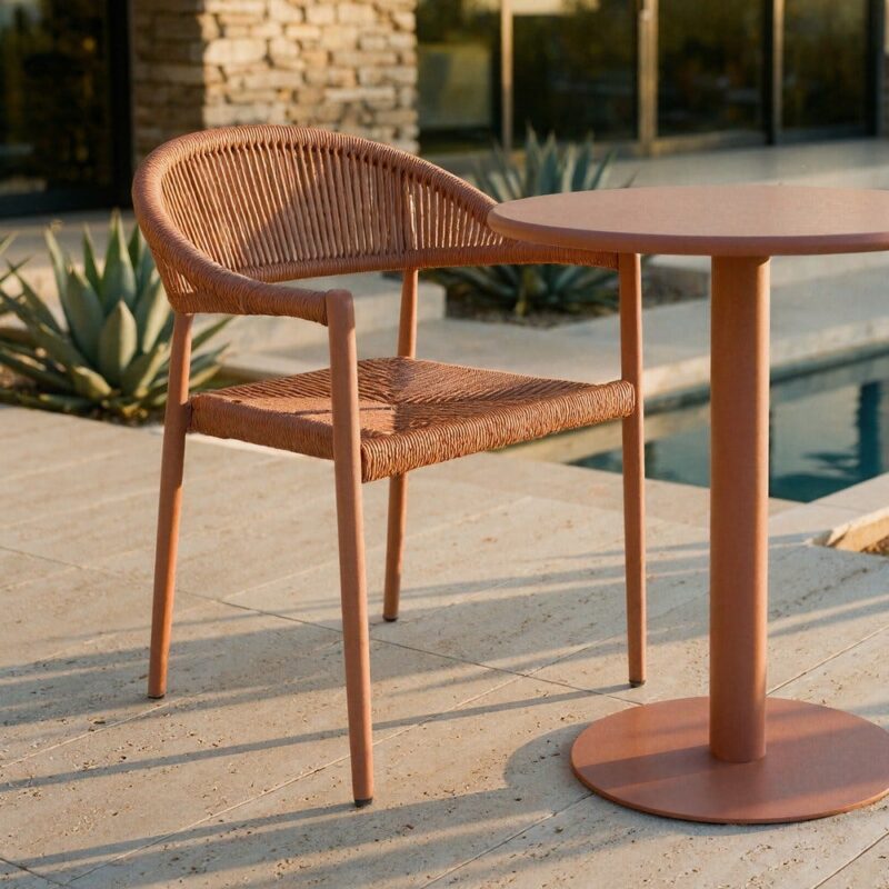 Chaise Empilable Aluminium-Rotin Pe Ixia 56 cm