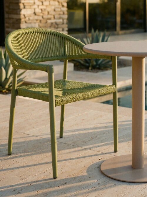 Chaise Empilable Aluminium-Rotin Pe Ixia 56 cm