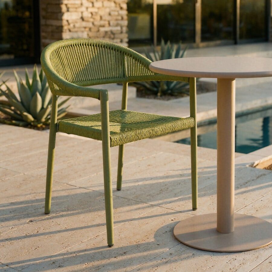 Chaise Empilable Aluminium-Rotin Pe Ixia 56 cm