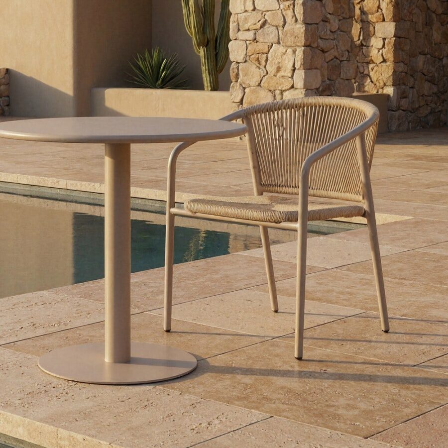Chaise Empilable Aluminium-Rotin Pe Ixia 57 cm
