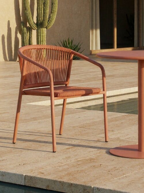 Chaise Empilable Aluminium-Rotin Pe Ixia 57 cm