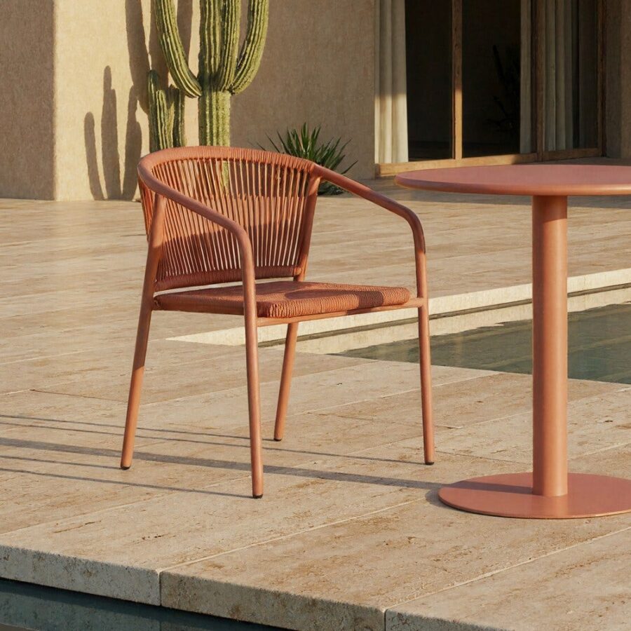 Chaise Empilable Aluminium-Rotin Pe Ixia 57 cm