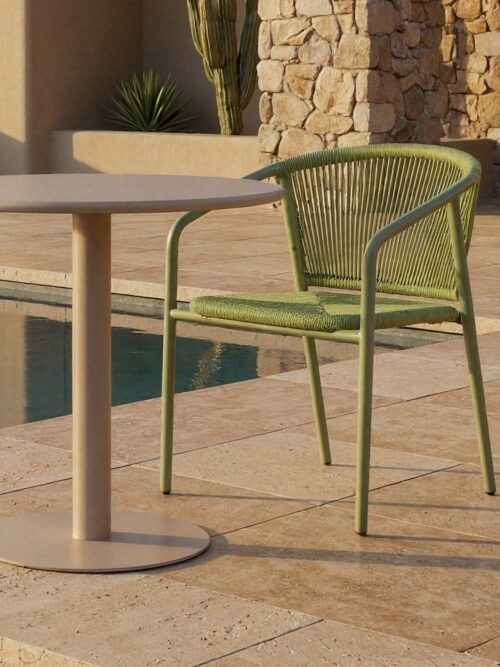 Chaise Empilable Aluminium-Rotin Pe Ixia 57 cm