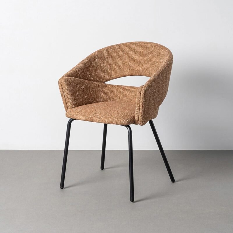 Lot de 2 : Fauteuil Moka Tissu-Métal Ixia
