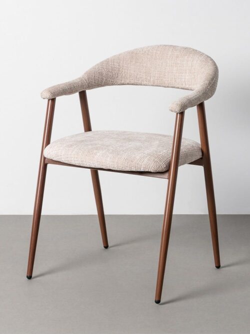 Chaise Beige Tissu-Métal Ixia 56 cm