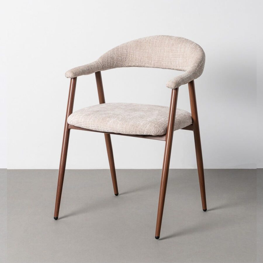 Chaise Beige Tissu-Métal Ixia 56 cm
