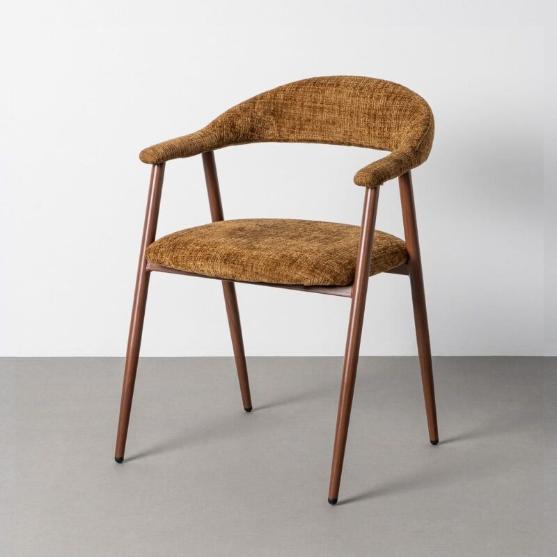 Chaise Marron Tissu-Métal Ixia 56 cm