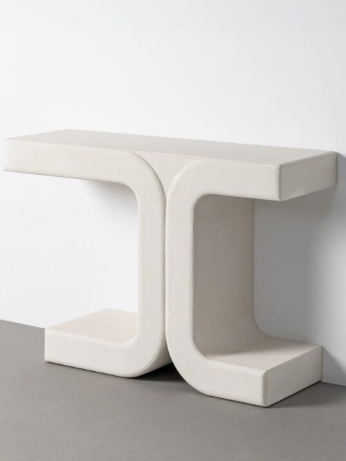 Console Blanc Finition Texturée Ixia 120cm
