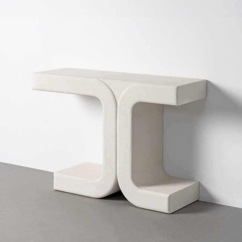 Console Blanc Finition Texturée Ixia 120cm