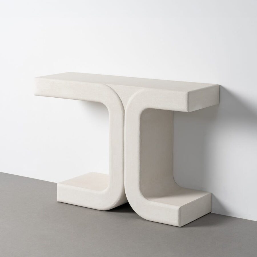 Console Blanc Finition Texturée Ixia 120cm