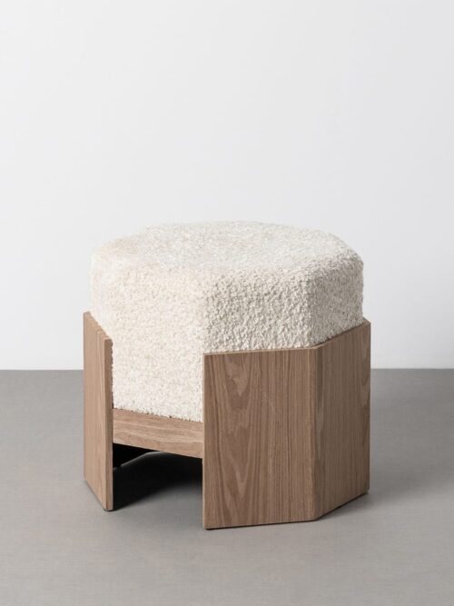 Pouf Crème Tissu Ixia 50 cm