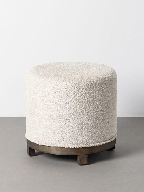 Pouf Pivotant Crème Tissu Ixia