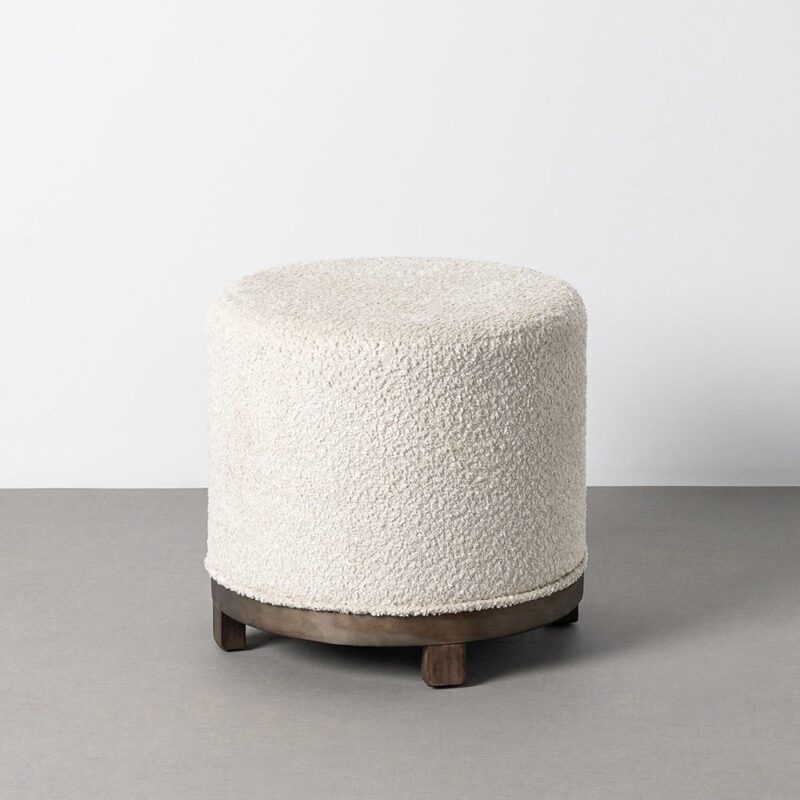 Pouf Pivotant Crème Tissu Ixia