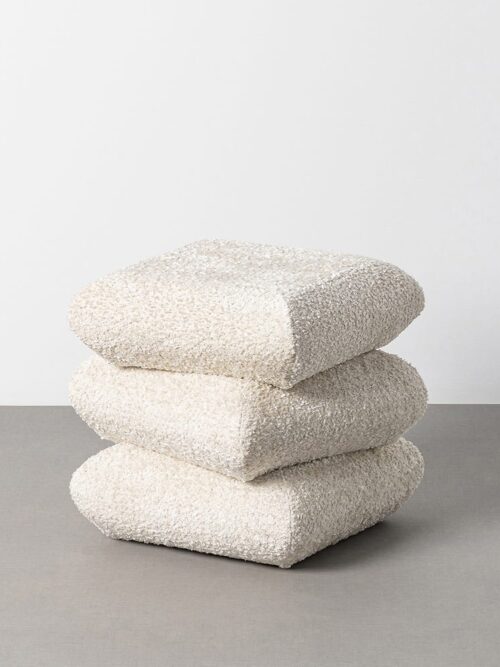 Pouf Crème Tissu Ixia 42 cm