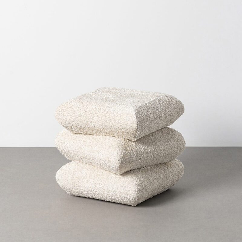 Pouf Crème Tissu Ixia 42 cm