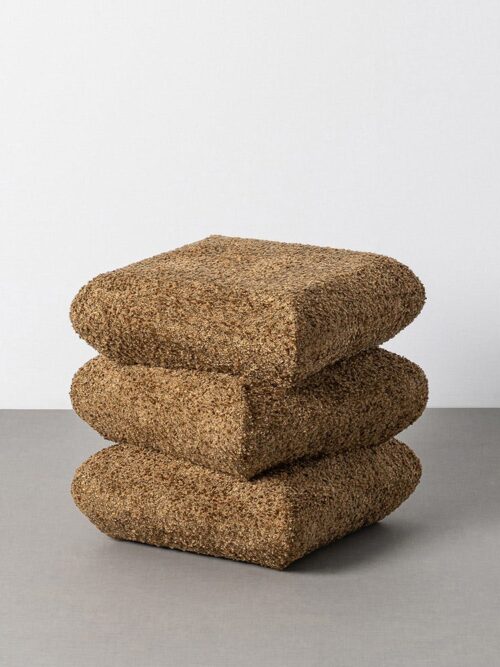 Pouf Ocre Tissu Ixia 42 cm