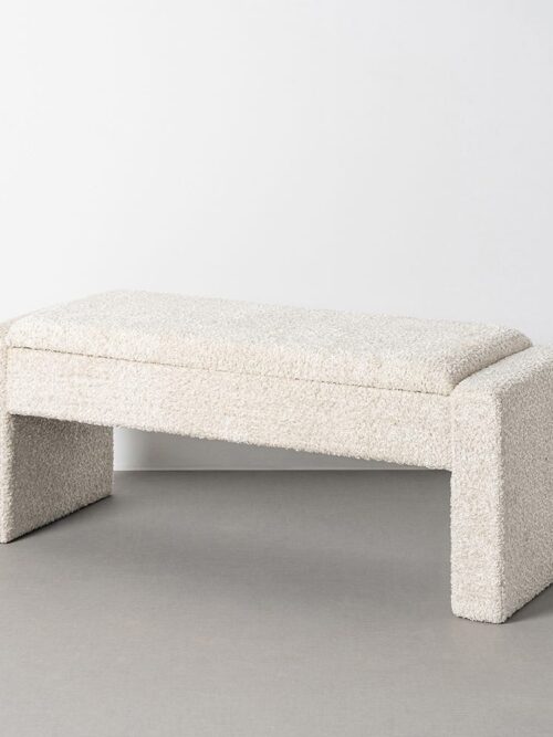 Banc Malle Crème Tissu Ixia 117 cm