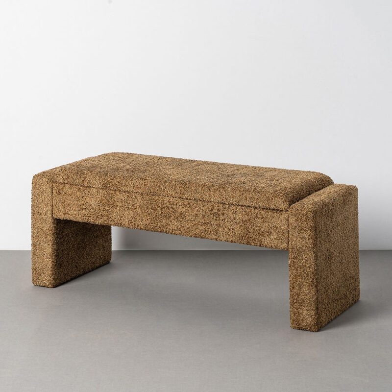 Banc Malle Ocre Tissu Ixia