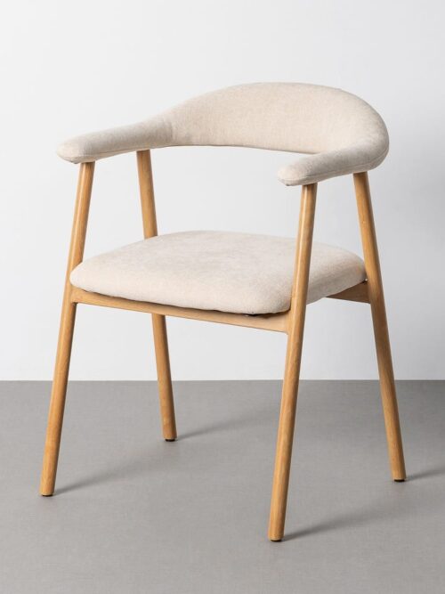 Fauteuil Crème Tissu-Métal Ixia 56 cm