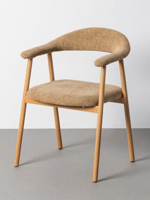 Fauteuil Beige Tissu-Métal Ixia 56 cm