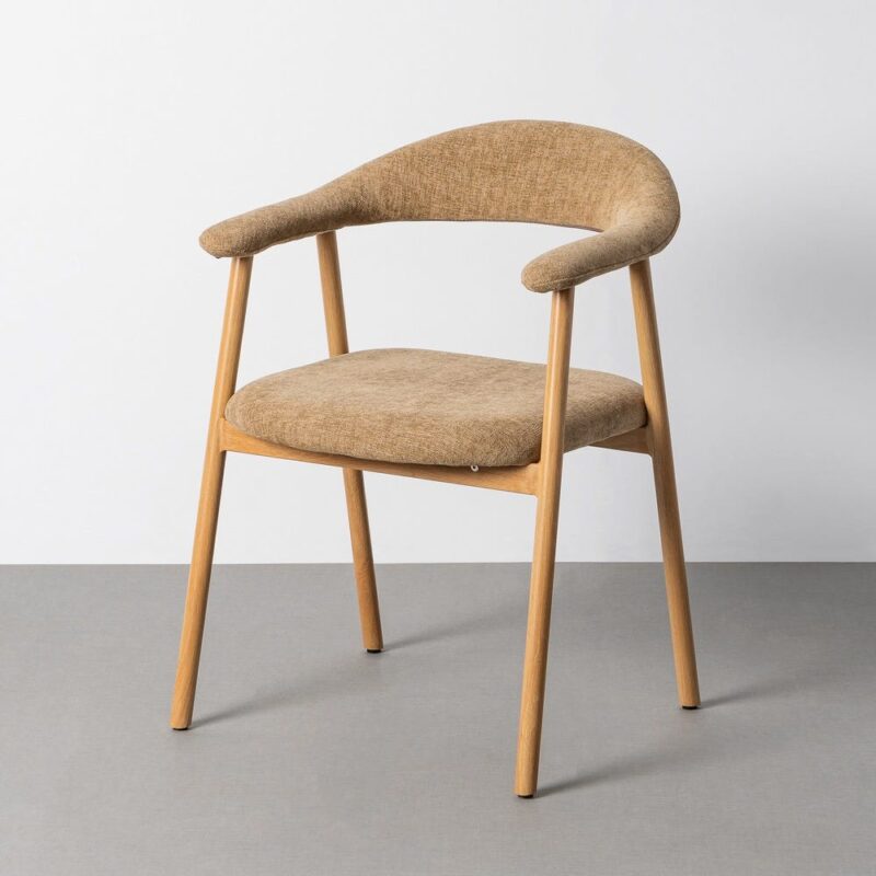 Fauteuil Beige Tissu-Métal Ixia 56 cm
