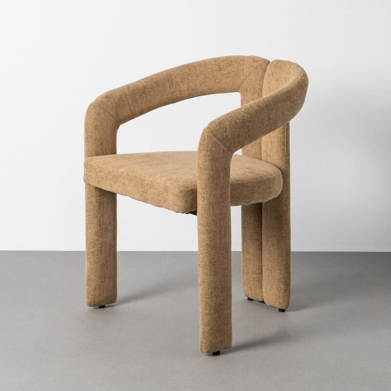Lot de 2 : Fauteuil Beige Étoffe Ixia 60 cm