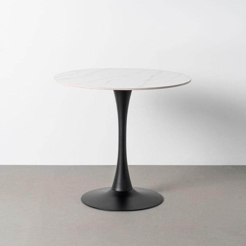 Table à Manger Céramique Blanc Casse Ixia 80cm