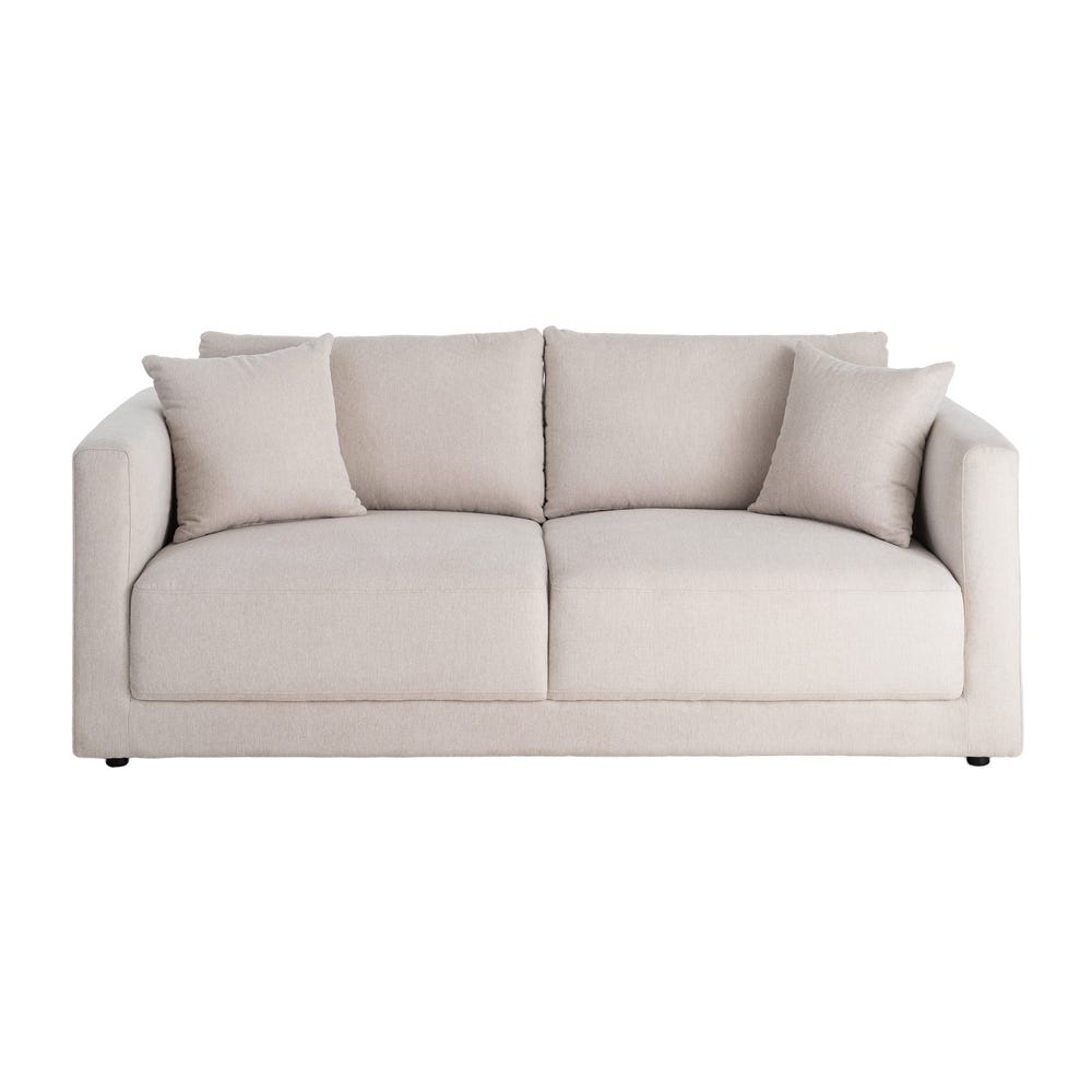 Canapé 3 Places Crème Tissu-Bois Ixia 210 cm – Image 3