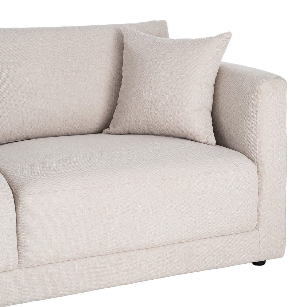 Canapé 3 Places Crème Tissu-Bois Ixia 210 cm – Image 5