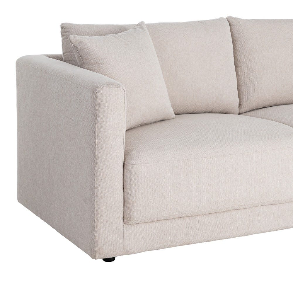 Canapé 3 Places Crème Tissu-Bois Ixia 210 cm – Image 6