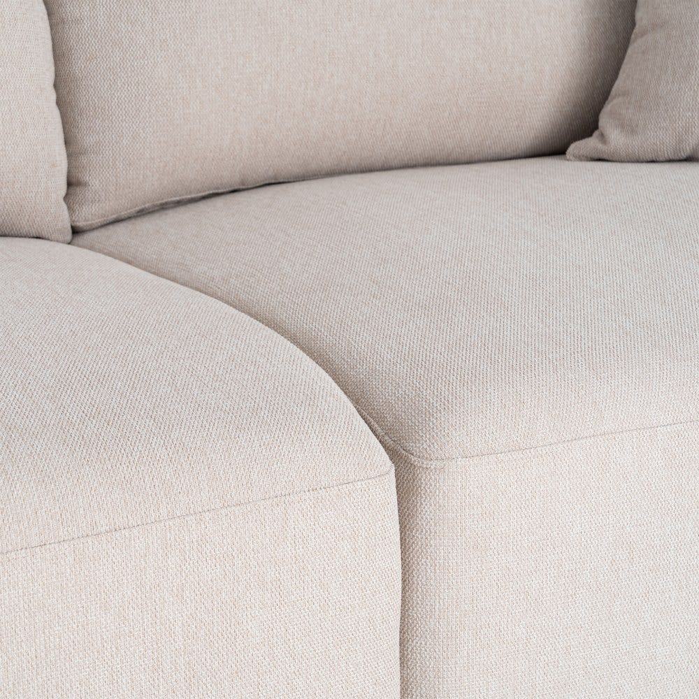 Canapé 3 Places Crème Tissu-Bois Ixia 210 cm – Image 7