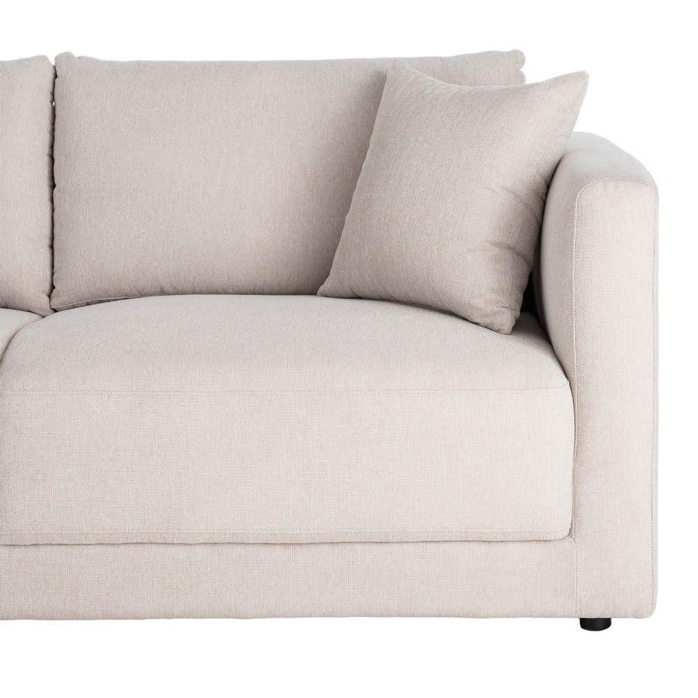 Canapé 3 Places Crème Tissu-Bois Ixia 210 cm – Image 8