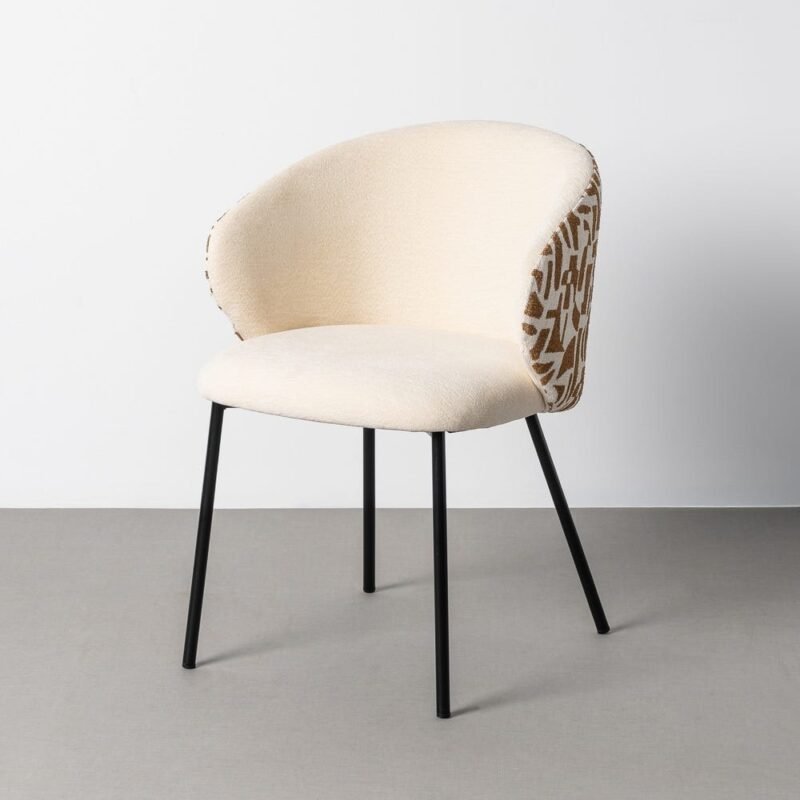 Lot de 2 : Chaise Tissu Imprimé et Métal Ixia 56 cm