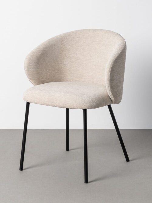 Chaise Beige Tissu-Métal Ixia