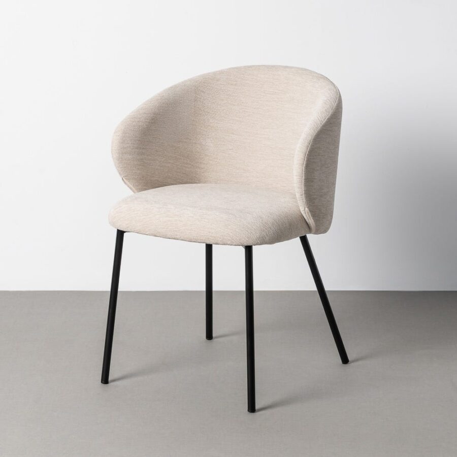 Chaise Beige Tissu-Métal Ixia