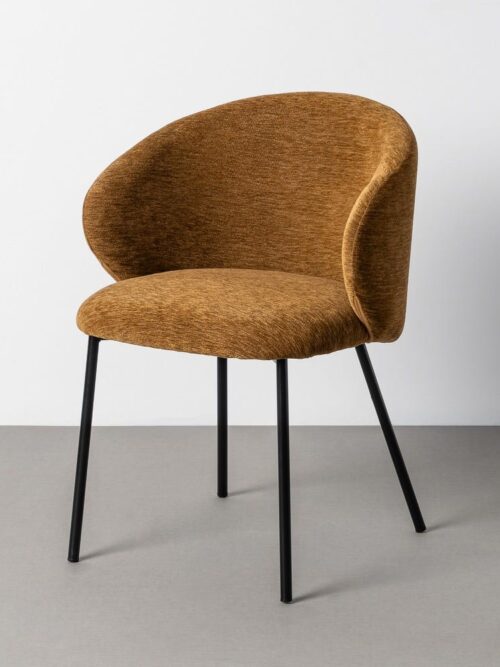 Chaise Marron Tissu-Métal Ixia