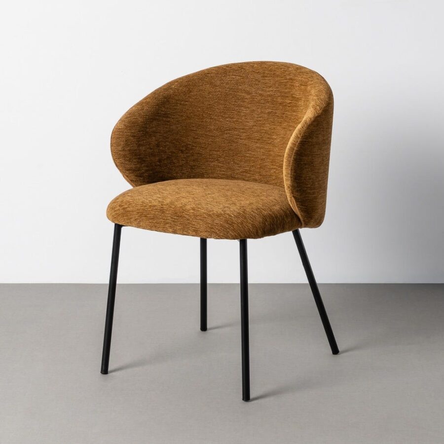 Chaise Marron Tissu-Métal Ixia