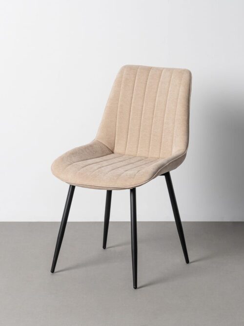 Chaise Beige Tissu-Métal Ixia 50 cm